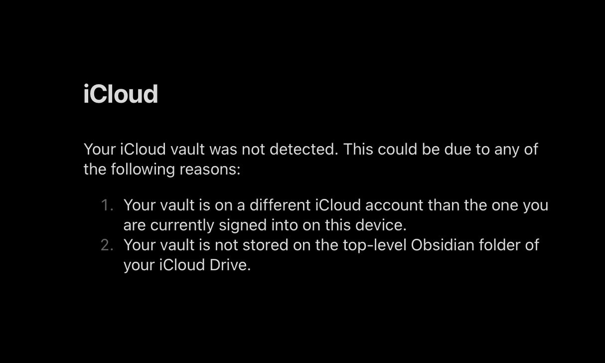 Obsidian iPad vault sync error Obsidian iPad vault sync error